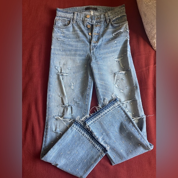 Amiri Crystal Studded Straight Jeans Size 27 - Picture 10 of 16